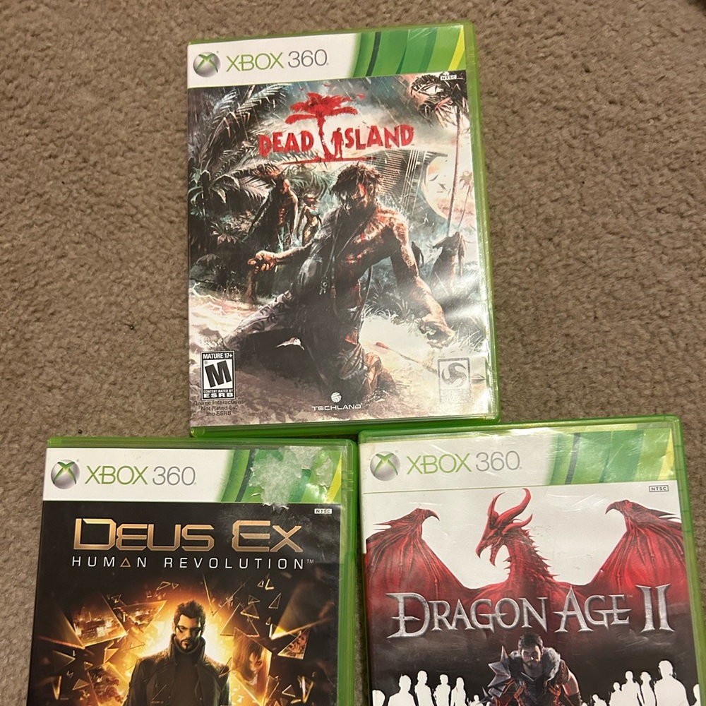 3 Xbox 360 Games: Dragon Age 3/Dead Island/Deus Ex
